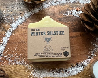 WINTER SOLSTICE  • w/ Cinnamon, Clove Bud, Ginger and Myrrh • Handmade Soap • 4oz