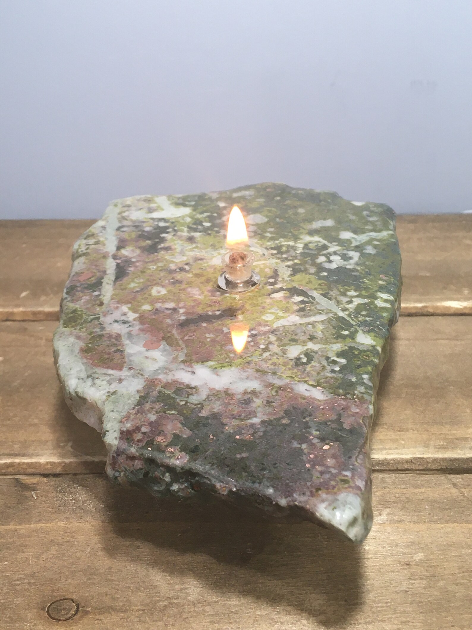 Rock oil lamp Copper ore rock oil candle michigan copper Etsy