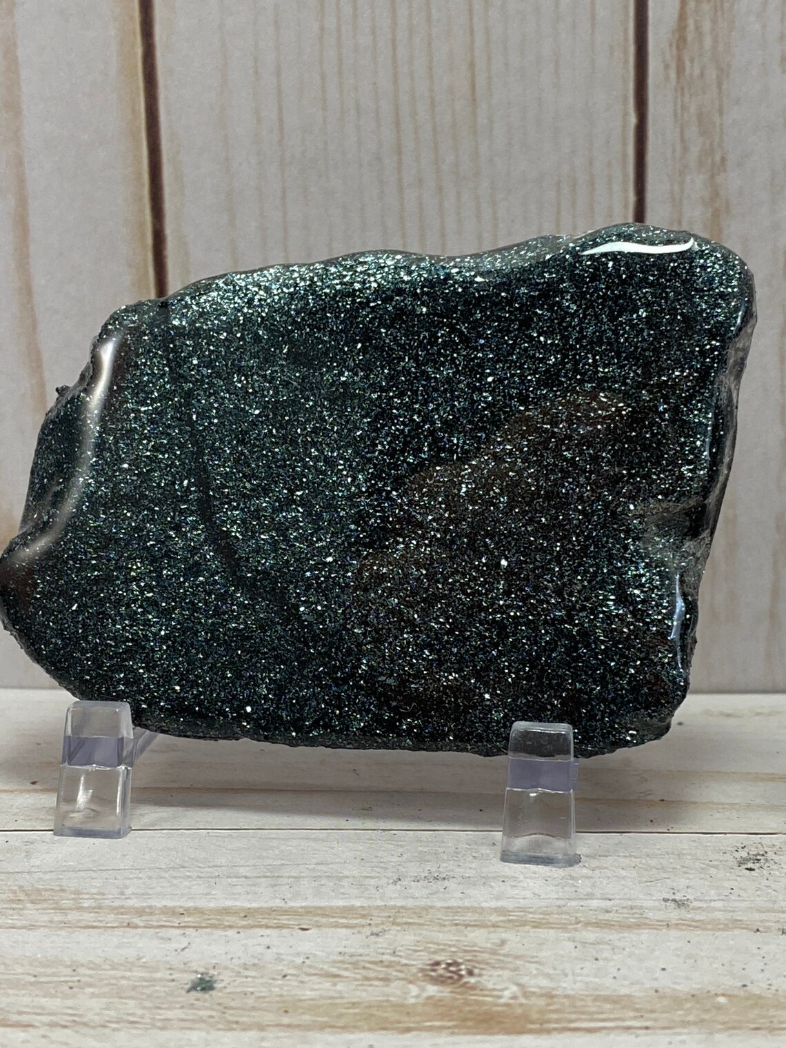 Specular Hematite slab with stand iron ore michigan iron Etsy