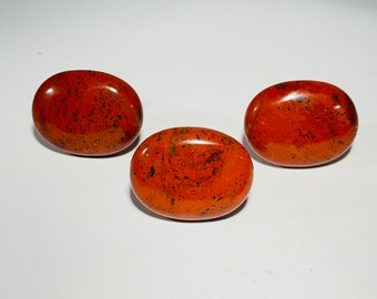 Red Jasper Cabinet Knobs: Polished Stone, Silver Nickel Base