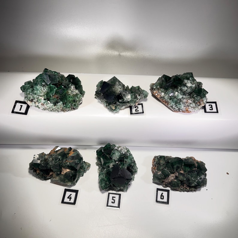 Green fluorite crystal cluster, sunlight reactive | Hidden Forest Pocket, Diana Maria Mine, Durham England image 2