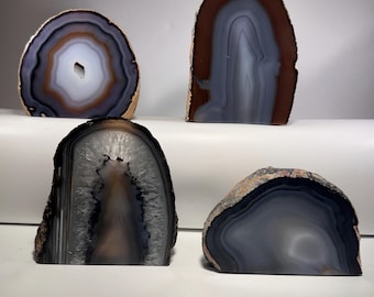 Agate Tea Light Holder | Polished Geode Crystal Candle
