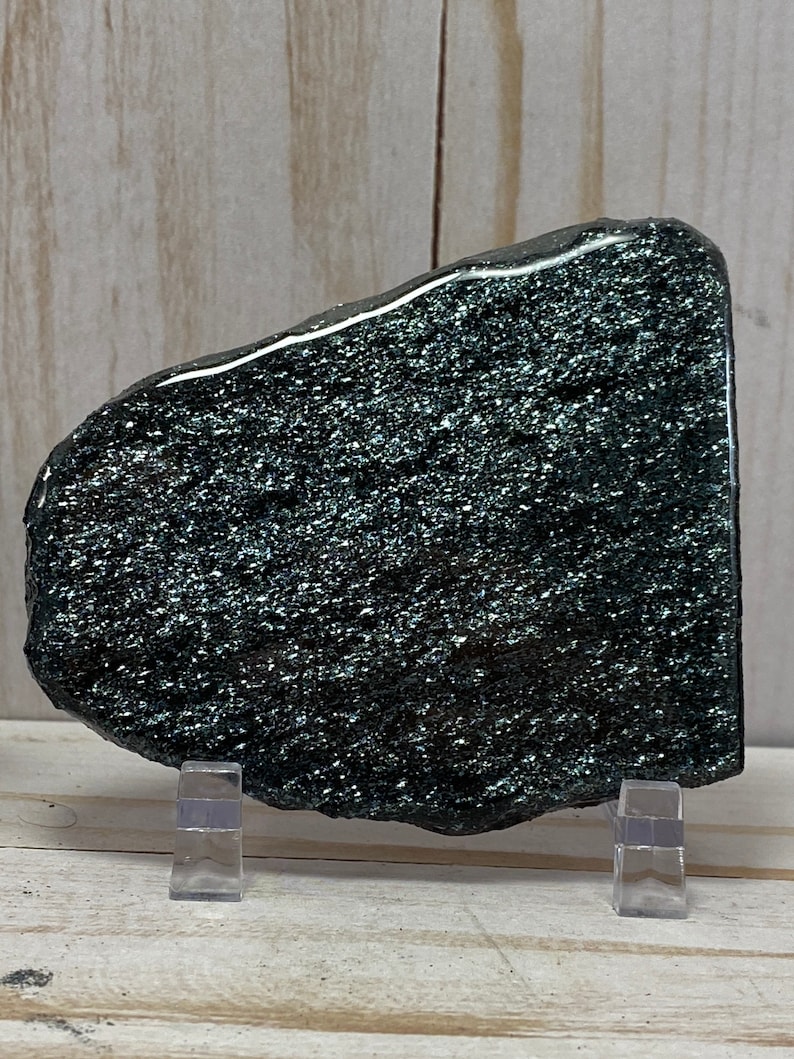 Specular Hematite slab with stand iron ore michigan iron Etsy