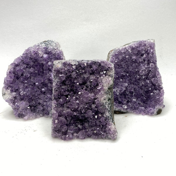 Amethyst cut base cluster 8-16 oz | natural amethyst cluster, purple crystal geode,  amethyst specimen, rock collector must have