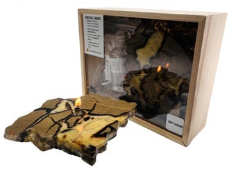 Septarian Rock Oil Candle Gift Box | Unique Rustic Decor