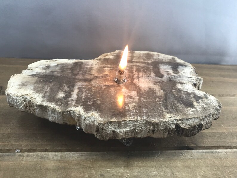 Petrified wood oil lamp rock lamp rock oil lamp rock candle Etsy