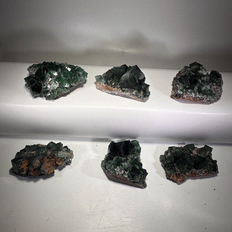 Green fluorite crystal cluster, sunlight reactive | Hidden Forest Pocket, Diana Maria Mine, Durham England image 18