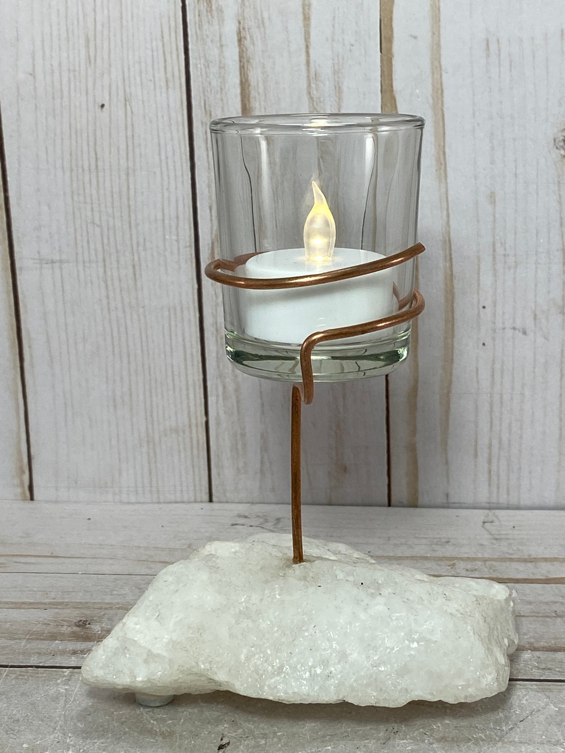 Votive candle holder Quartz tea light rock tea light Etsy