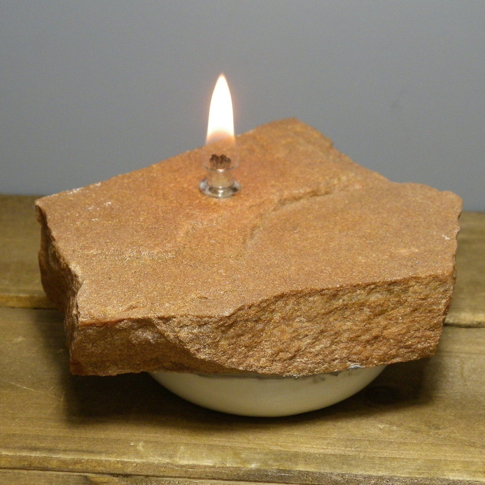 Rock oil lamp Colorado sandstone rock oil candle Etsy