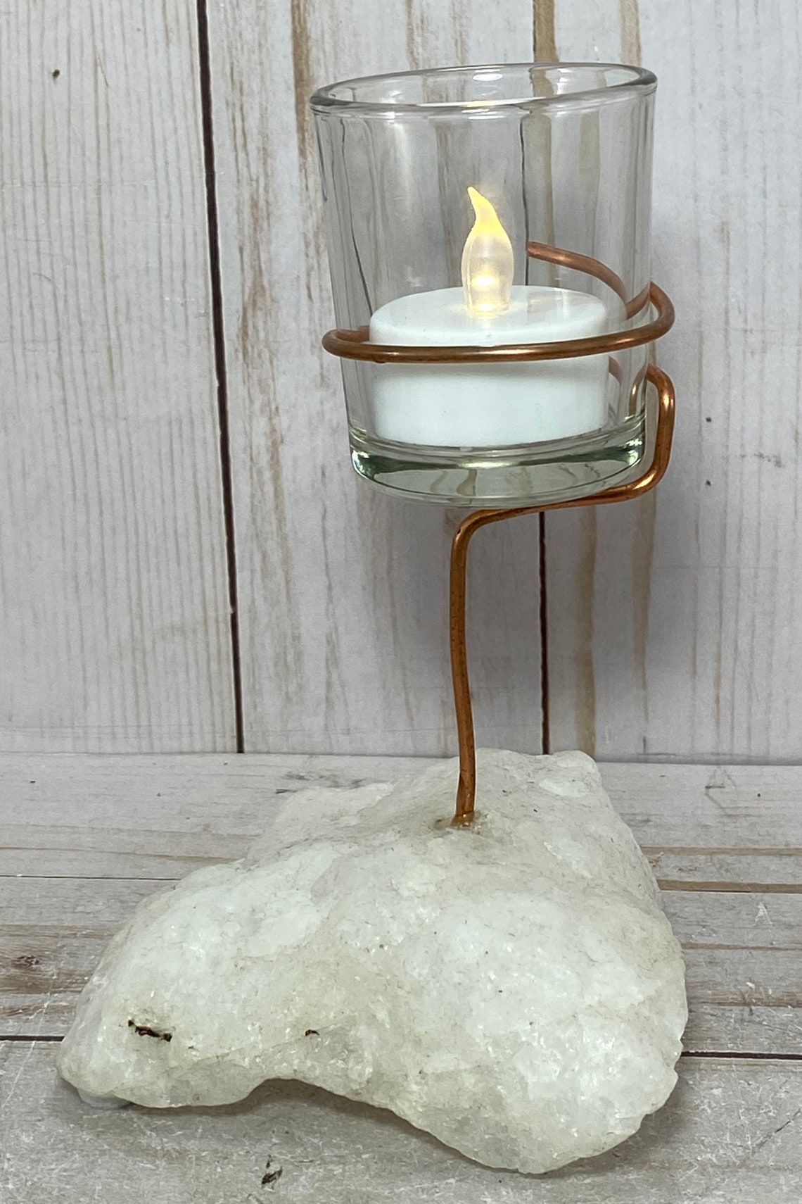 Votive candle holder Quartz tea light rock tea light Etsy