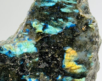 Iridescent Labradorite Crystal End Cut | Polished Display Crystal