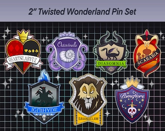 Disney Twisted Wonderland ハーツラビュルバッジ Twst Pin Set - Etsy