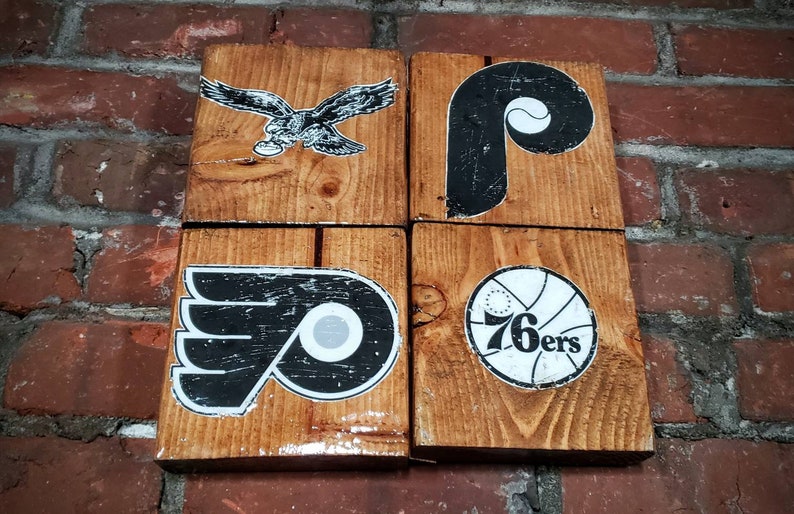 Philly Sports Teams Collage Wood Plaque Wall Decor Etsy