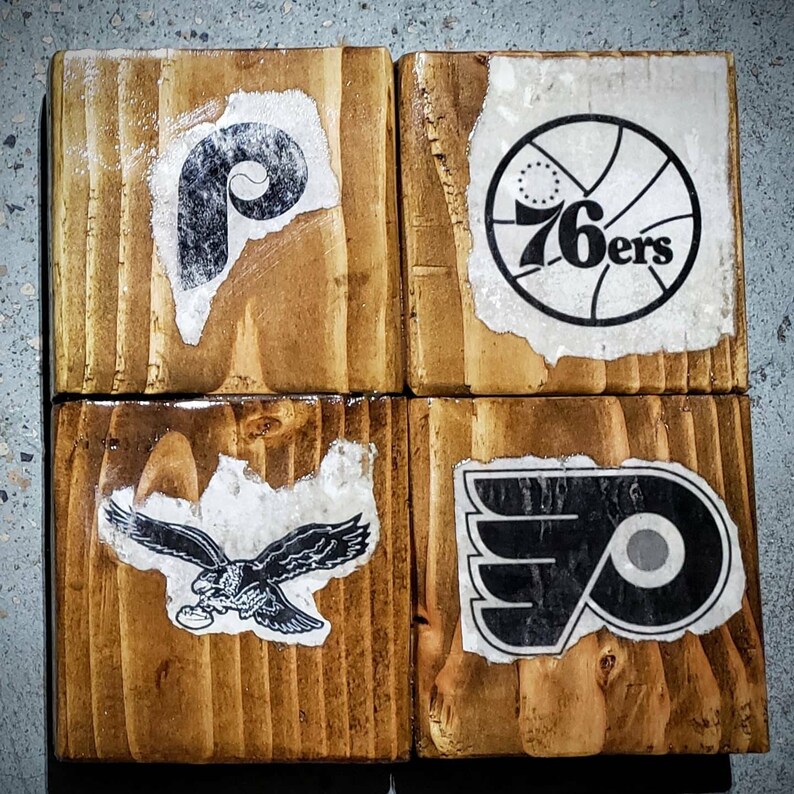 Philly Sports Teams Collage Wood Plaque Wall Decor Etsy