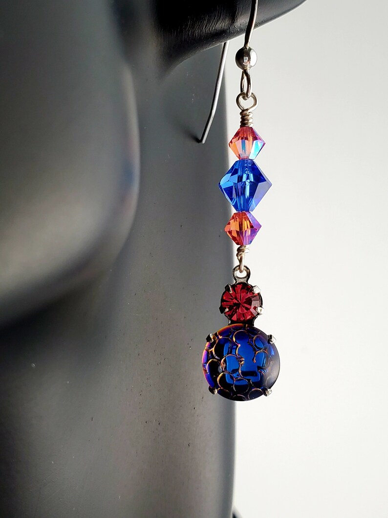 Vintage Czech Glass Crystal Earrings