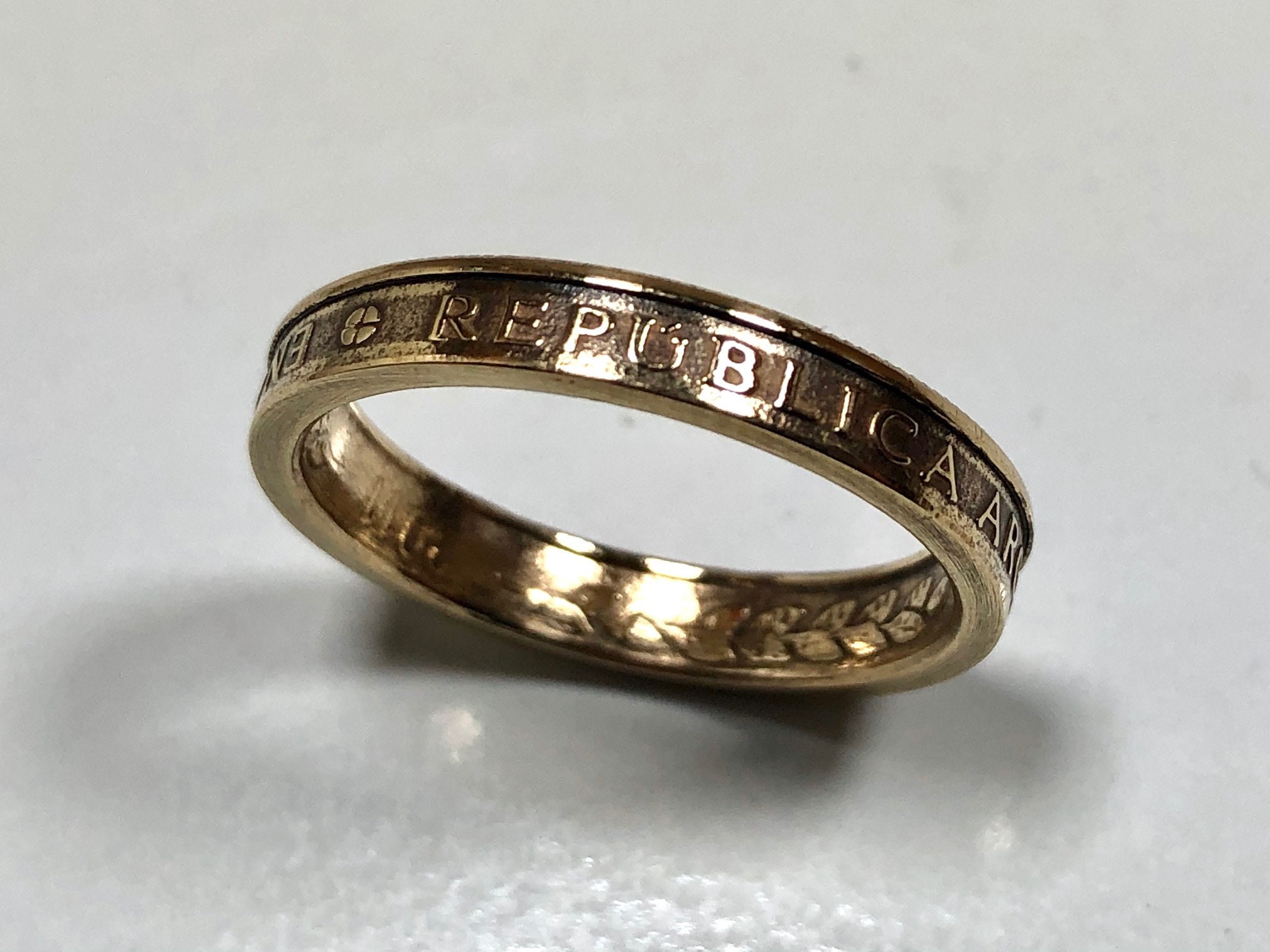 Vintage Argentina Ring Argentinian 2 Peso Outside Disc Coin Etsy