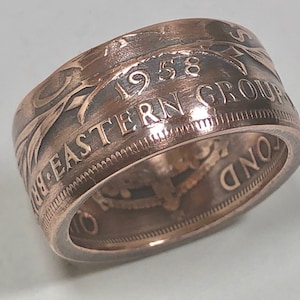 Eastern Caribbean Coin Ring 2 Cent Handmade Personal Jewelry Ring Gift For Friend Coin Ring Gift For Him Her World Coin Collector