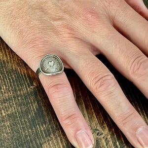 Sensitive Heart Ring jewelry from an antique wax seal One who is loyal, honest, and true. Gift Friend & Him Her forever