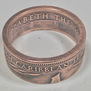 Eastern Caribbean Ring 1 Cent Coin Ring Handmade Personal Jewelry Ring Gift For Friend Coin Ring Gift For Him Her World Coin Collector