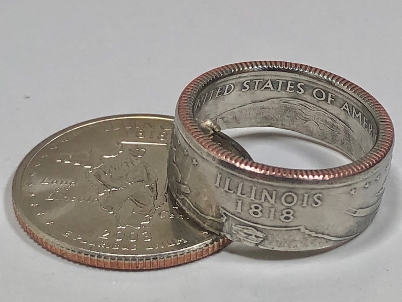 Illinois Ring State Quarter Coin Ring Hand Made Etsy