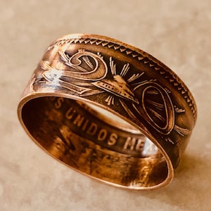 Mexico Ring 20 Centavos Mexican Ring Vintage Handmade Jewelry Gift Charm For Friend Coin Ring Gift For Him Her World Coin Collector