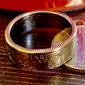 Maryland Ring USA State Coin Ring Quarter Dollar United States of America, President, Jewelry, Liberty, In God We Trust, Custom Handmade