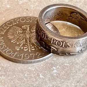 Poland Coin Ring Polish Eagle 10 Zlotych Ring Handmade Jewelry Gift Charm For Friend Coin Ring Gift For Him Her World Coins Collector