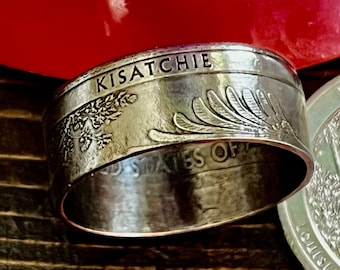 Louisiana National Forest Ring USA Parks Coin Ring Quarter Dollar United States of America, President, Jewelry, Liberty, In God We Trust