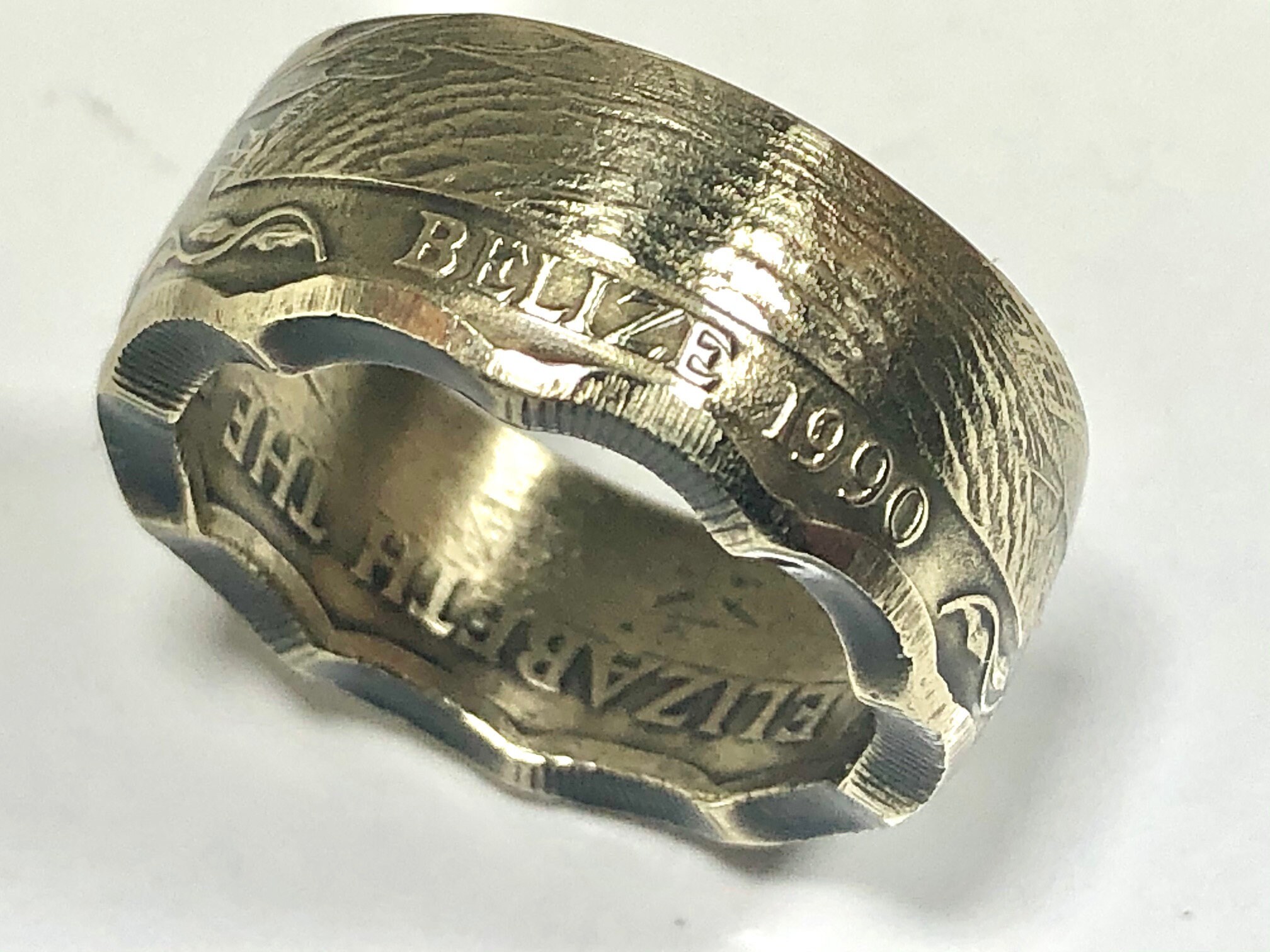 Belize Diamond Rings Belize One Dollar Coin Ring Columbus Ships Santa Maria Nina Pinta ...