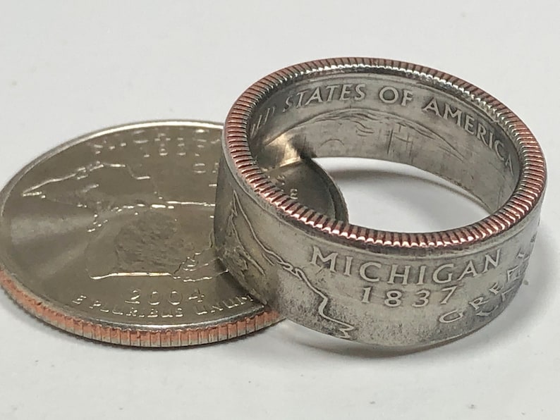Michigan Ring State Quarter Coin Ring Hand Made Etsy