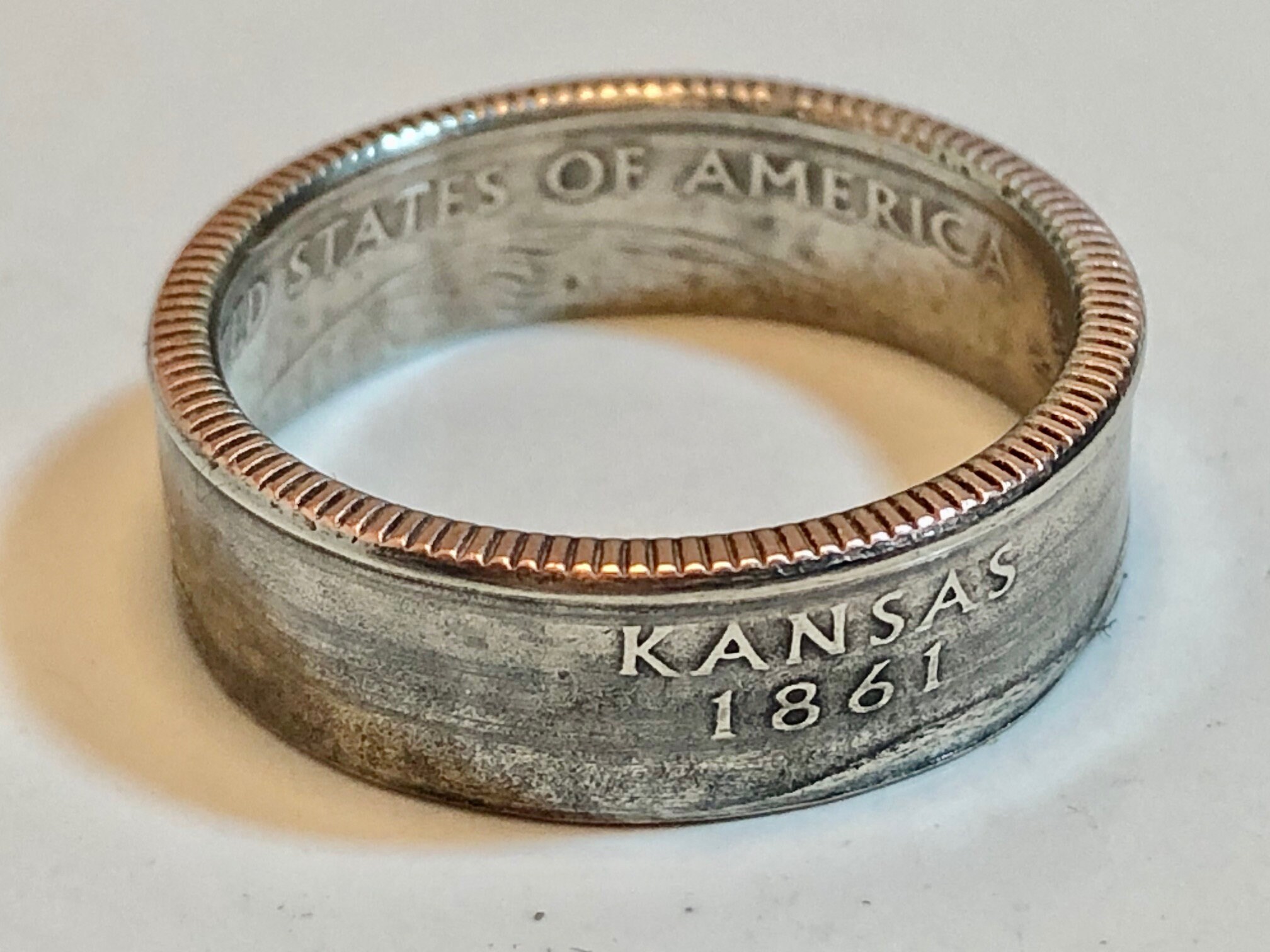 State Coin Rings Kansas Ring USA State Coin Ring Quarter Dollar United States of America ...