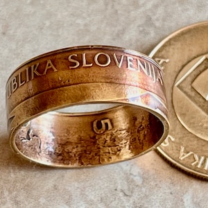 Slovenia Coin Ring 5 1994 Tolarjev Coin Ring Handmade Custom Ring For Gift For Friend Coin Ring Gift For Him Her Coin Collector, World Coins