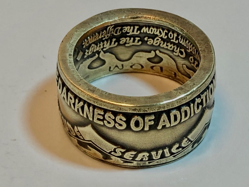 Addiction Ring Coin Ring Recovery Rings Hand Made Etsy
