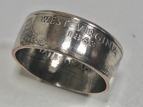 West Virginia state quarter coin ring