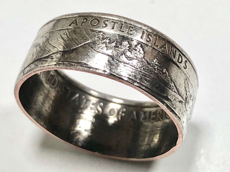 State Coin Rings Ring Wisconsin Apostle Islands National Lakeshore Ring USA State Coin ...