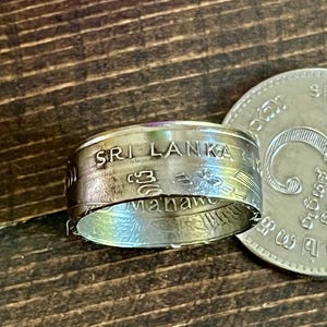 Sri Lanka Coin Ring | Handmade 2 Rupees Ring | Vintage Coin Jewelry | Custom Gift for Him Her | World Coin Collector Keepsake