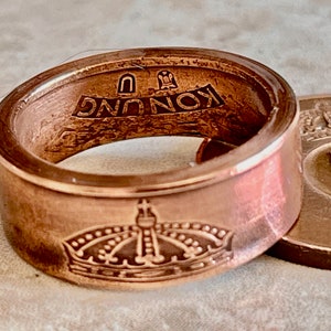 Sweden Coin Ring 5 Ore Swedish Crown Konung Ring Handmade Custom Ring For Gift For Friend Coin Ring Gift For Him, Coin Collector World Coins