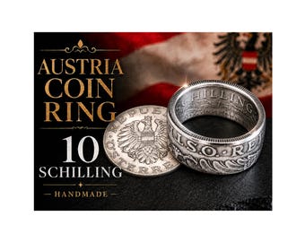 Österreich Münze Ring Österreicher 10 Schilling Österreichischer handgemachter benutzerdefinierter Ring für Geschenk für Freund Münze Ring Geschenk für Ihn Welt Münzsammler