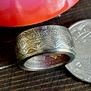 Beatrix ECU Pays-Bas voilier médiéval bijoux faits main breloque cadeau pour ami bague cadeau pour lui collectionneur de pièces de monnaie du monde