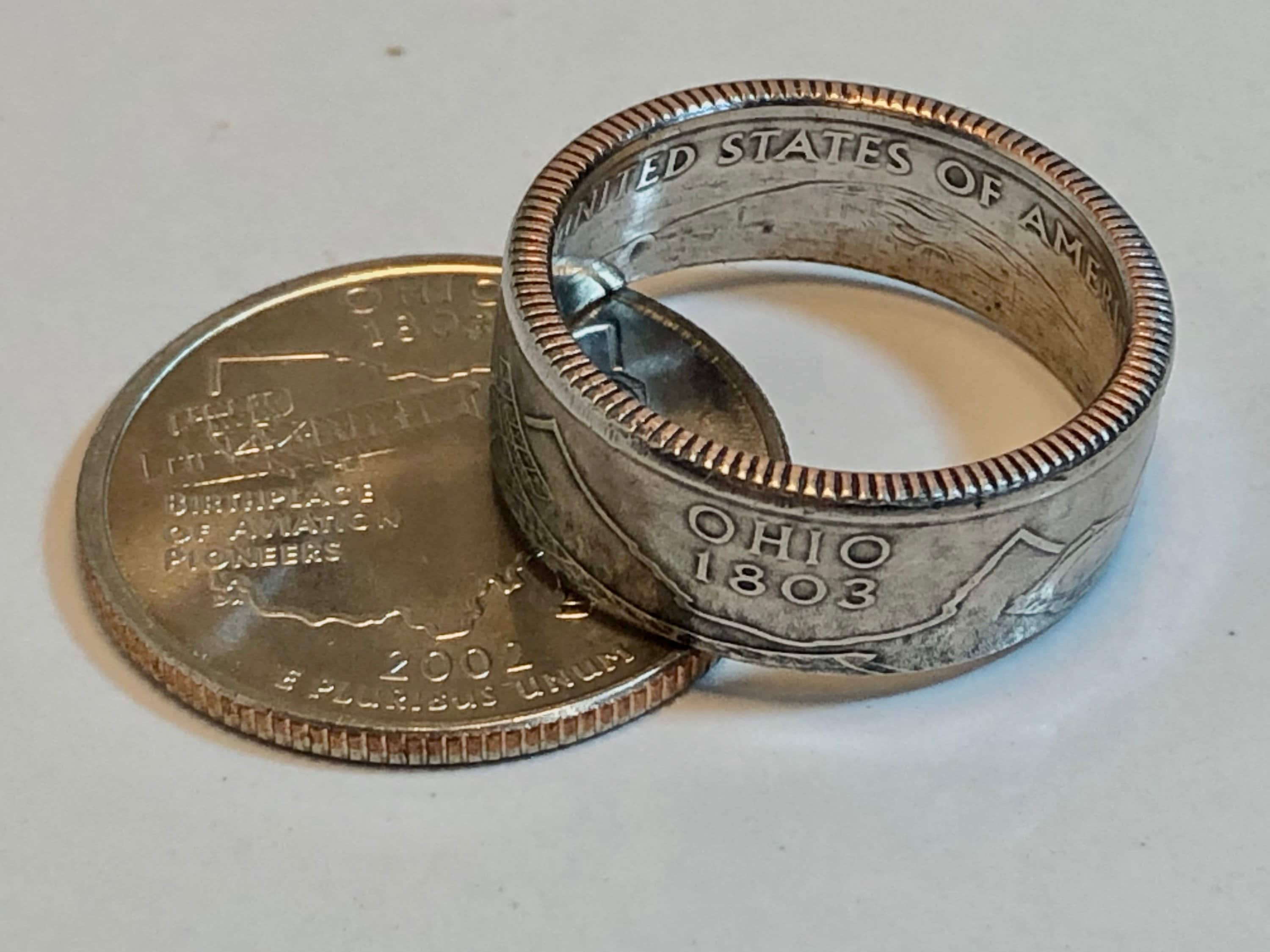 Ohio Ring State Quarter Coin Ring Hand Made Etsy Canada
