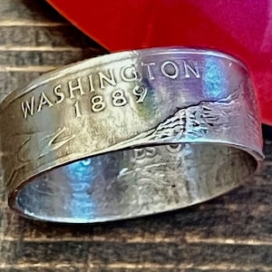 Washington Ring USA State Coin Ring Quarter Dollar United States of America, President, Jewelry, Liberty, In God We Trust, Custom Handmade
