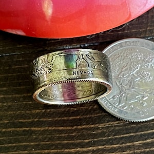 Nevada Great Basin National Park Coin Ring USA State Quarter Dollar United States of America, Jewelry, Liberty