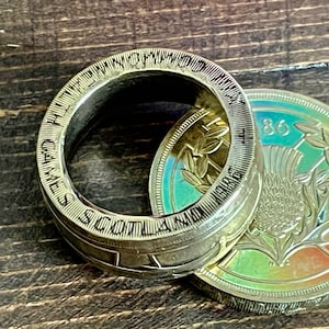 Great Britain 2 Pounds - Elizabeth II Commonwealth Games Coin Ring British United Kingdom Handmade Personal Custom Gift England Scotland