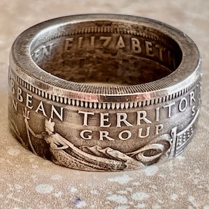 British Eastern Caribbean Coin Ring | Handmade Custom Ring | Vintage Coin Jewelry | Gift for Him Her | World Coin Collector Charm