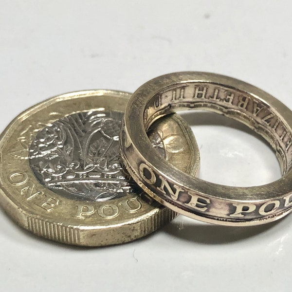 Britain Coin Ring British United Kingdom One Pound Handmade Personal Custom Ring Gift For Friend Ring Gift For Him Her World Coin Collector