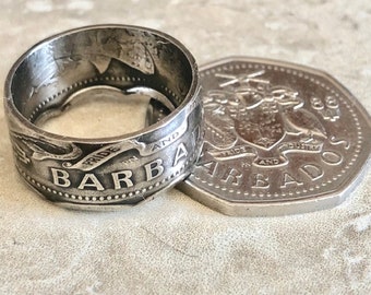 Barbados Ring One Dollar Coin Ring Jewelry Ring Handmade Custom Ring For Gift For Friend Coin Ring Gift For Him Coin Collector World Coins