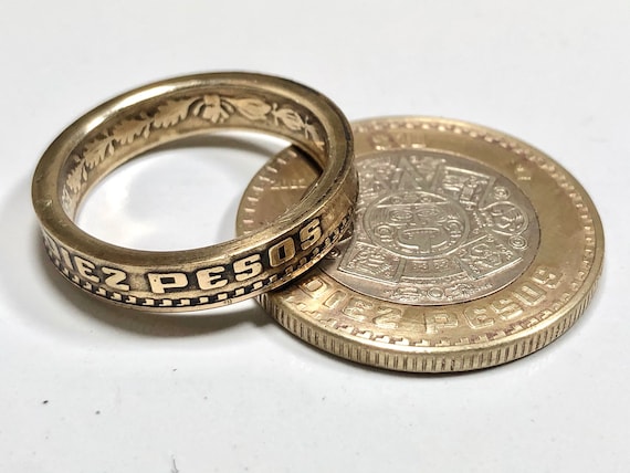 Mexico Ring Mexican 10 Peso Coin Ring Handmade Personal Jewelry 