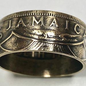 Jamaica Ring One Penny Jamaican Coin Ring Handmade Personal Jewelry Ring Gift For Friend Coin Ring Gift For Him Her World Coin Collector