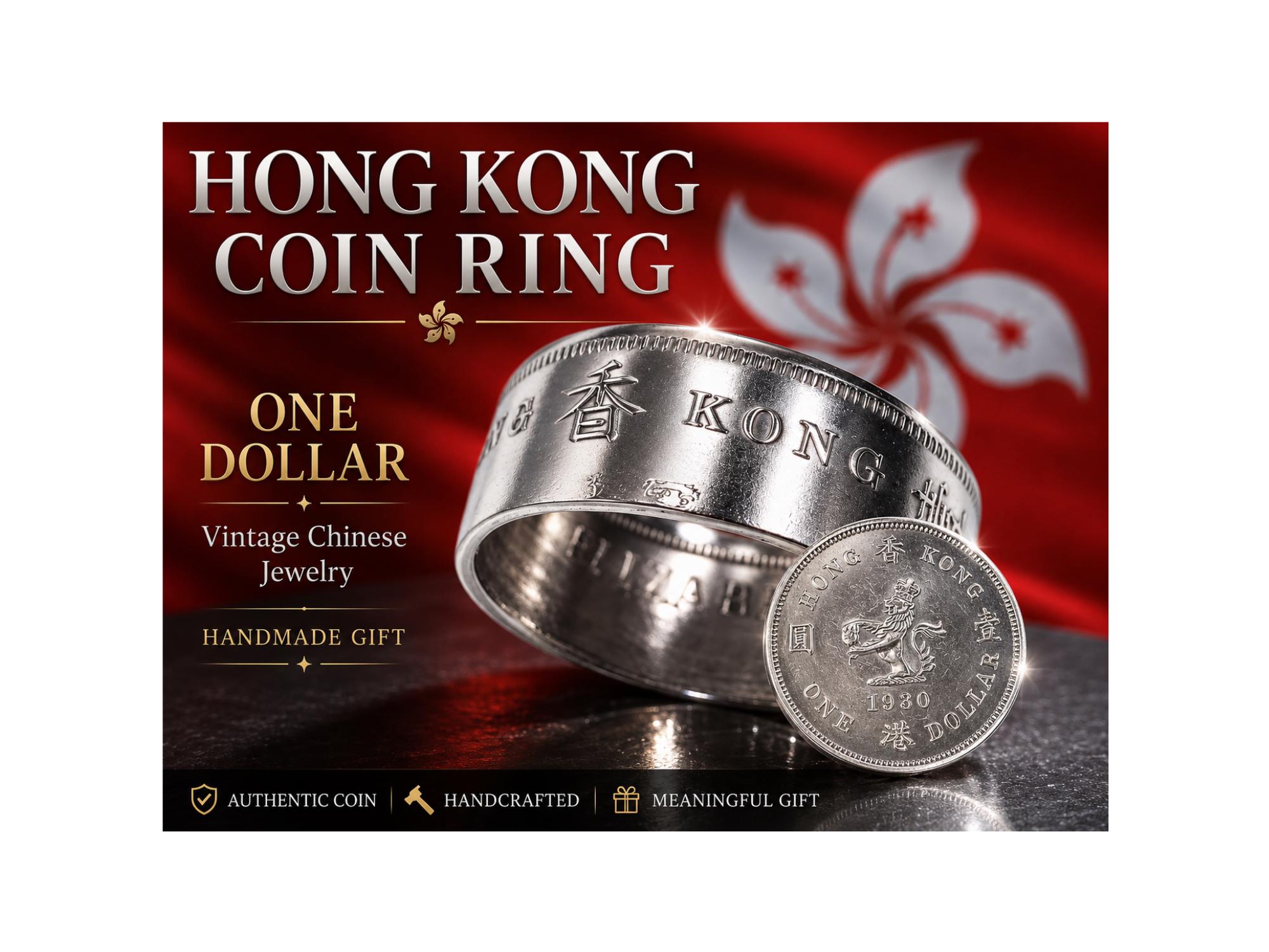 Hongkong one dollar coin - Etsy 日本