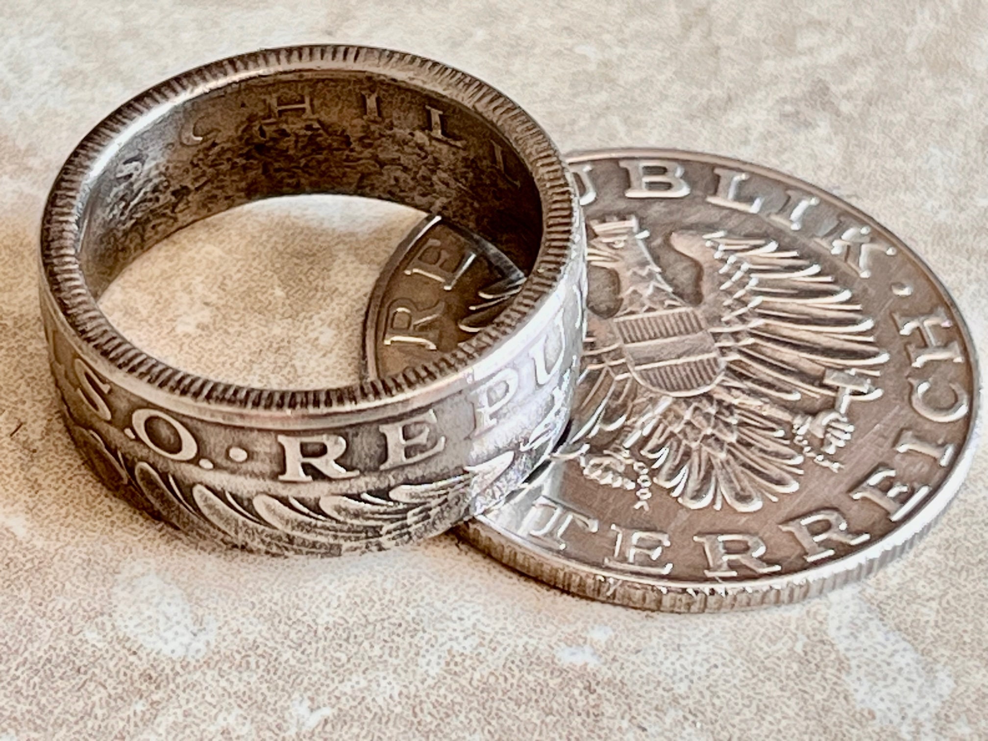 Austria Coin Ring Austrian 10 Schilling Austrian Handmade Custom Ring ...